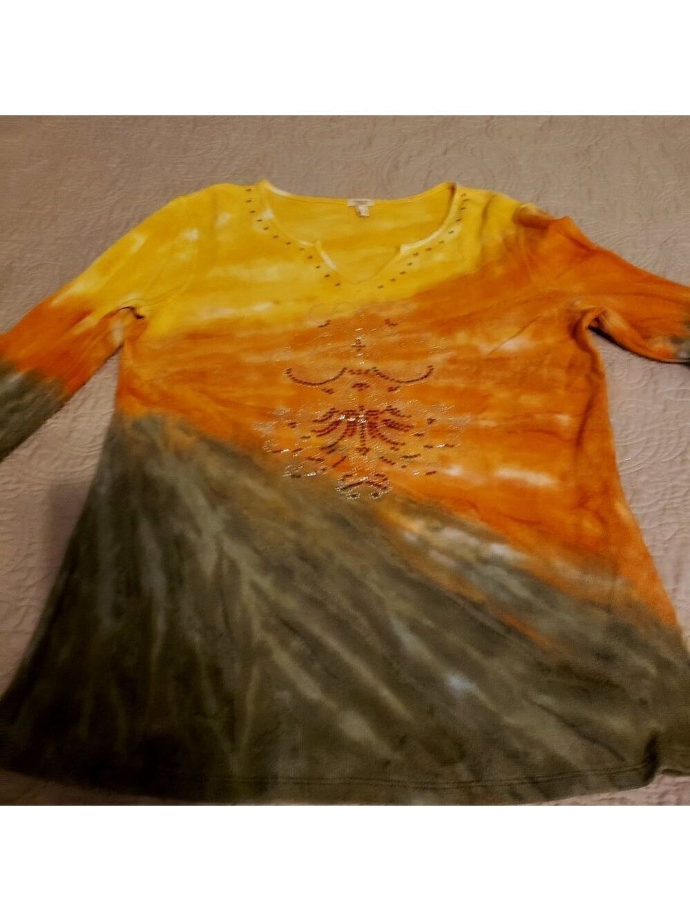 REBA Clothing Tie Dye Embellished Top